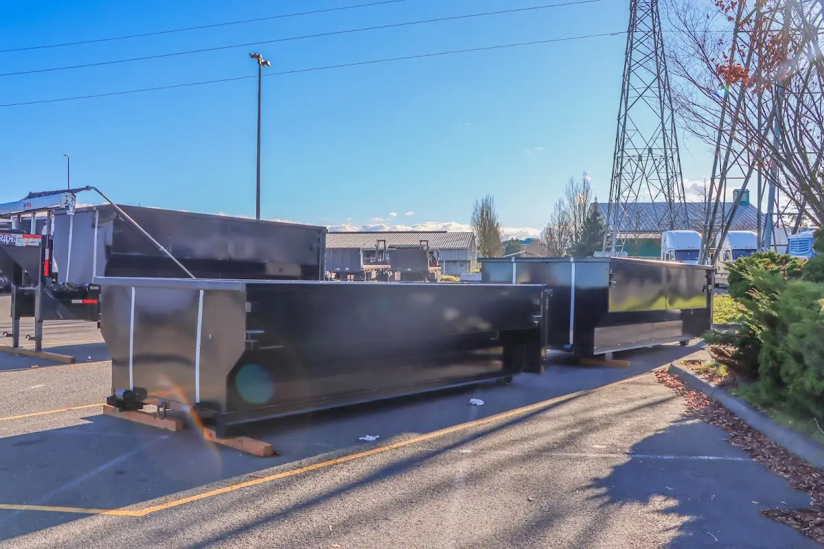 Roll-off dumpster ready for waste disposal at job site for Construction Dumpster Rental in Boonville